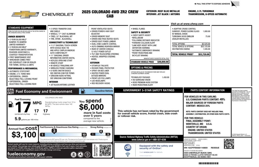 Certified Used 2025 Blue Chevrolet ZR2 image 2