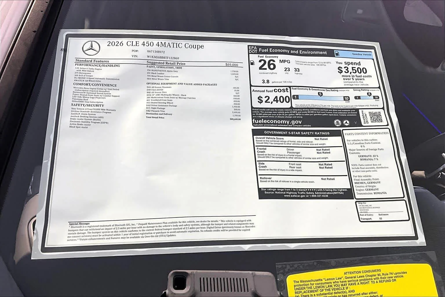 New 2026 MANUFAKTUR Alpine Grey Metallic Mercedes-Benz CLE 450 image 18