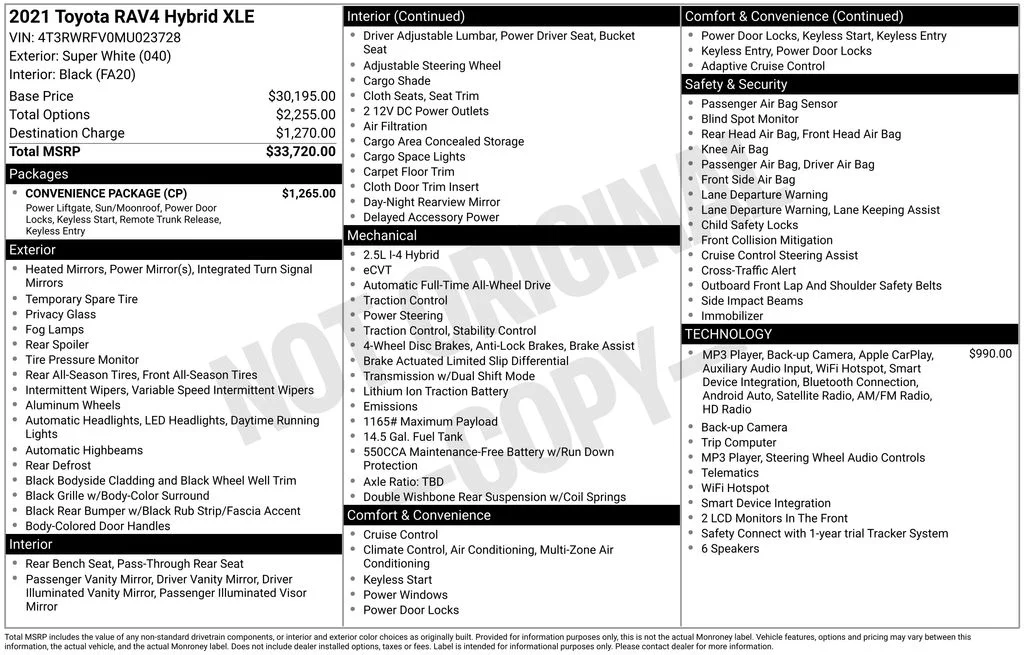 Used 2021 Super White Toyota XLE image 41