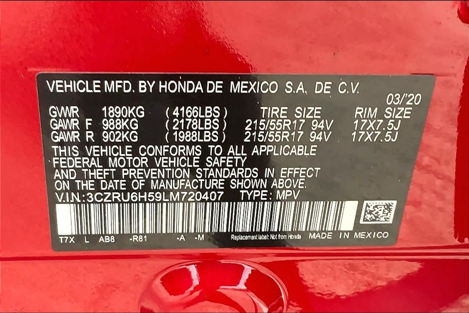 Used 2020 Milano Red Honda EX image 30