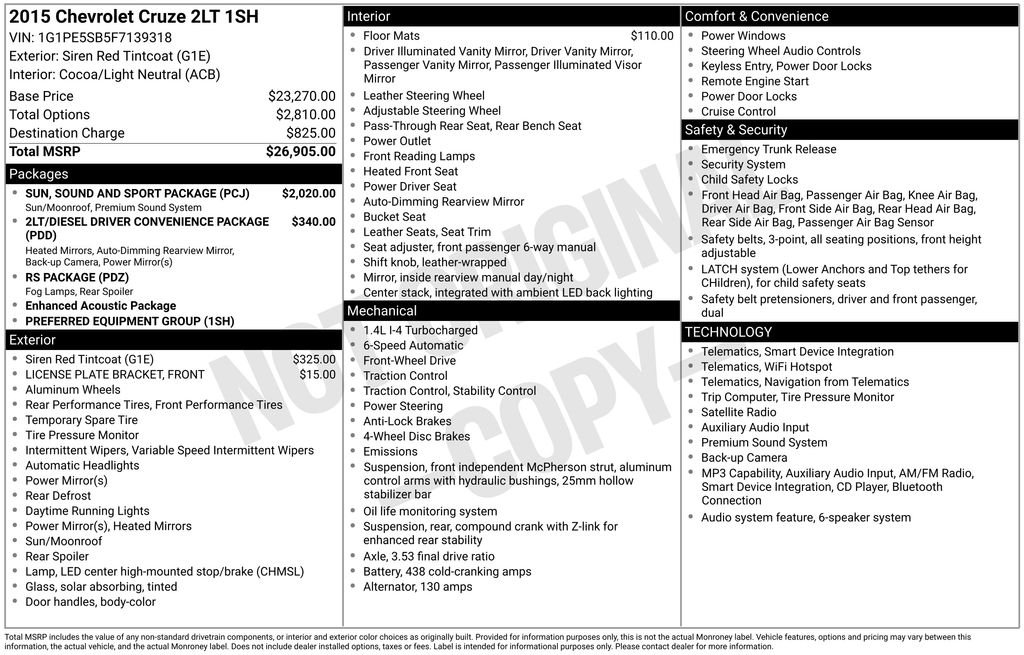 Used 2015 Red Tintcoat Chevrolet 2LT image 36