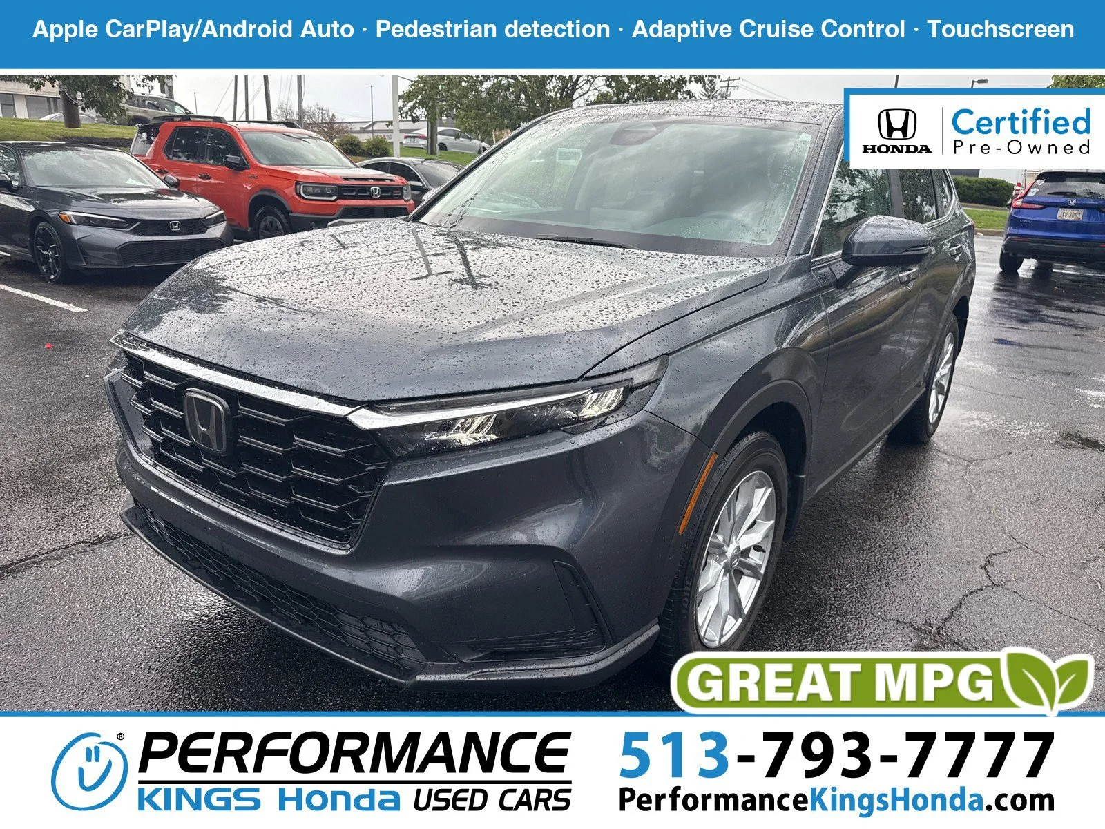 Certified Used 2025 Meteorite Gray Metallic Honda EX image 1