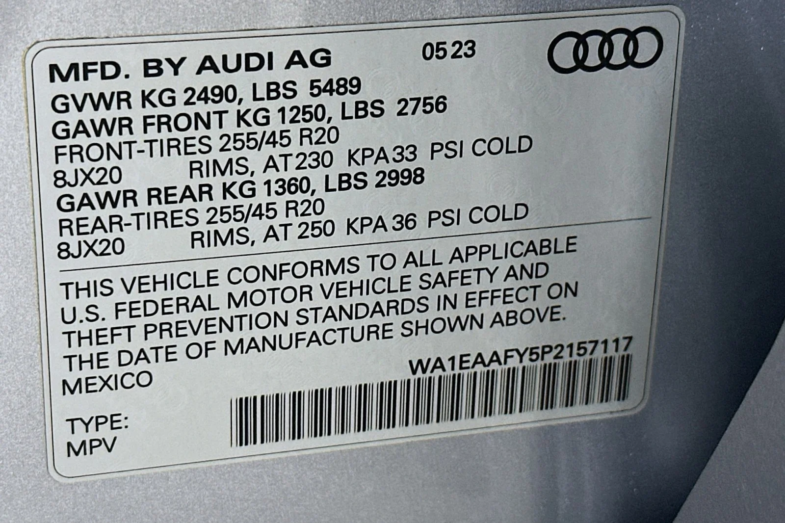 Used 2023 Florett Silver Metallic Audi S line Premium Plus image 23