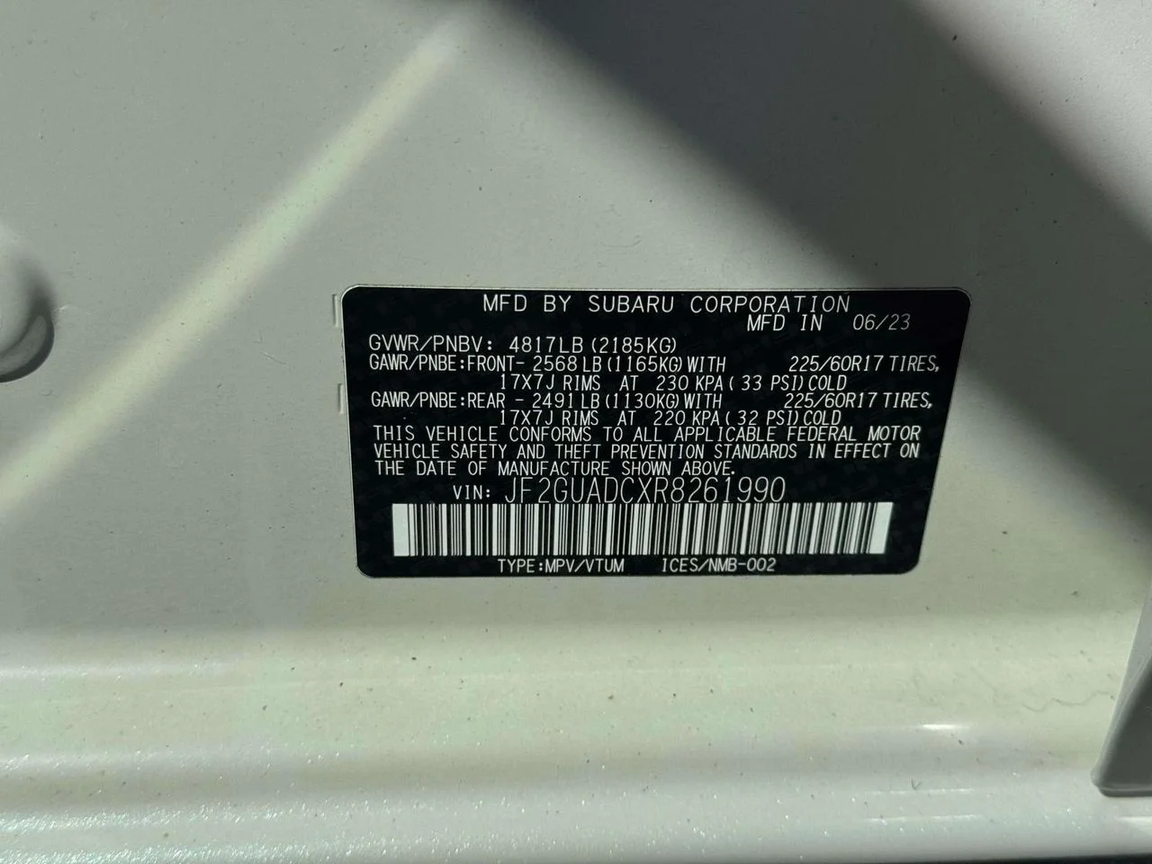 Used 2024 Crystal White Pearl Subaru Premium image 14