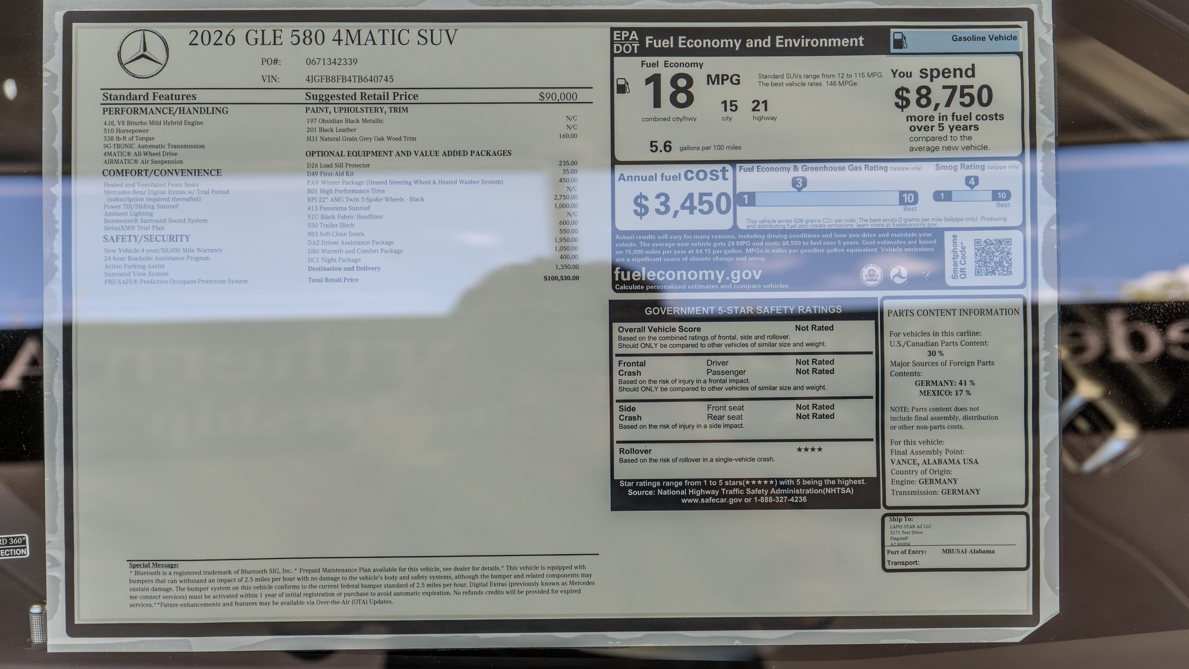 New 2026 Obsidian Black Metallic Mercedes-Benz GLE 580 image 36
