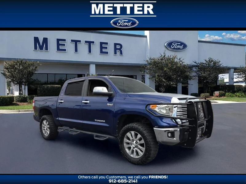 Blue 2014 Toyota Tundra Limited CrewMax 5.7L FFV 4WD Pickup Truck Four-Wheel Drive 6-Speed Automatic