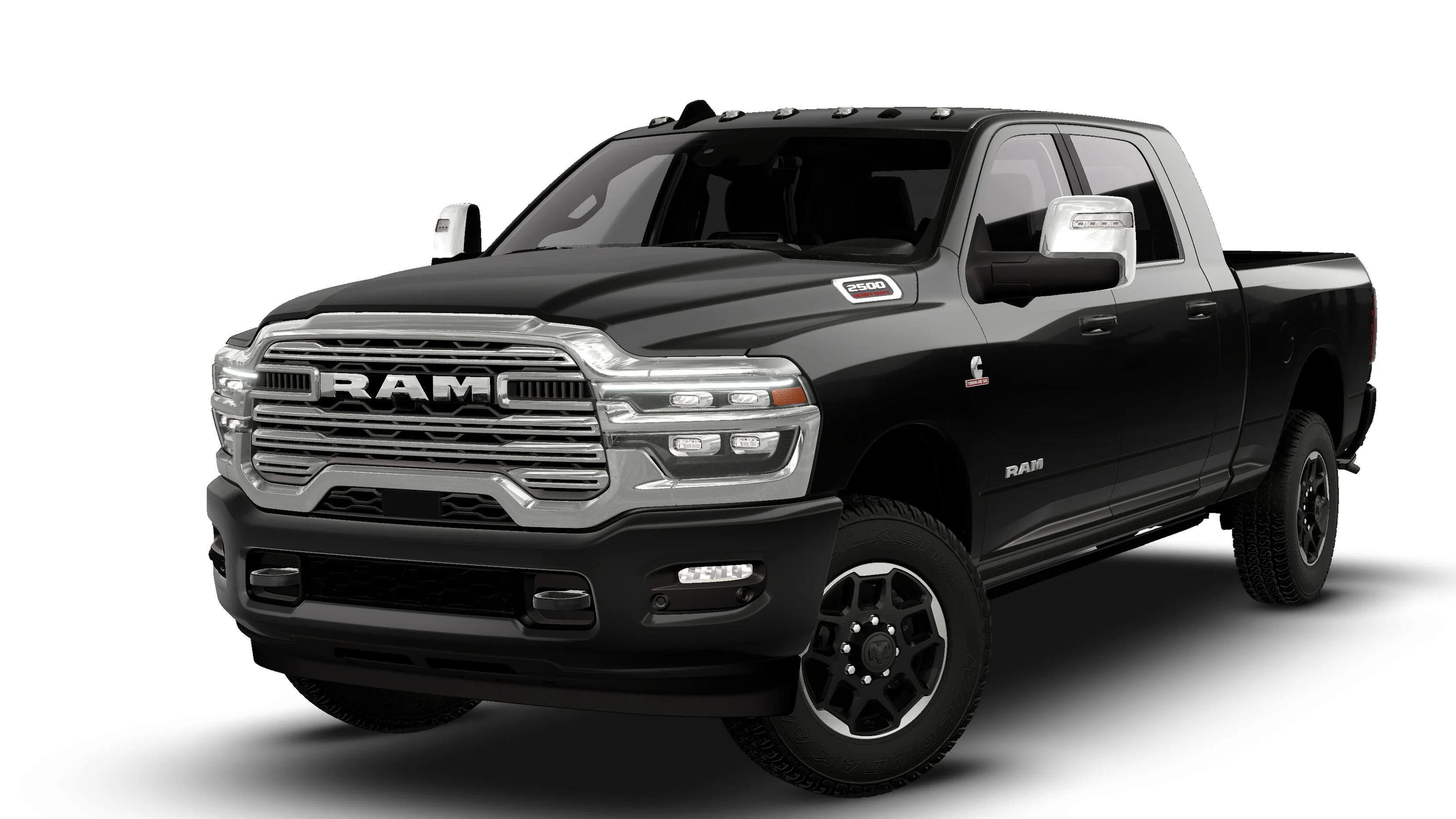New 2027 Diamond Black Crystal Pearl-Coat Exterior Paint RAM Laramie image 13