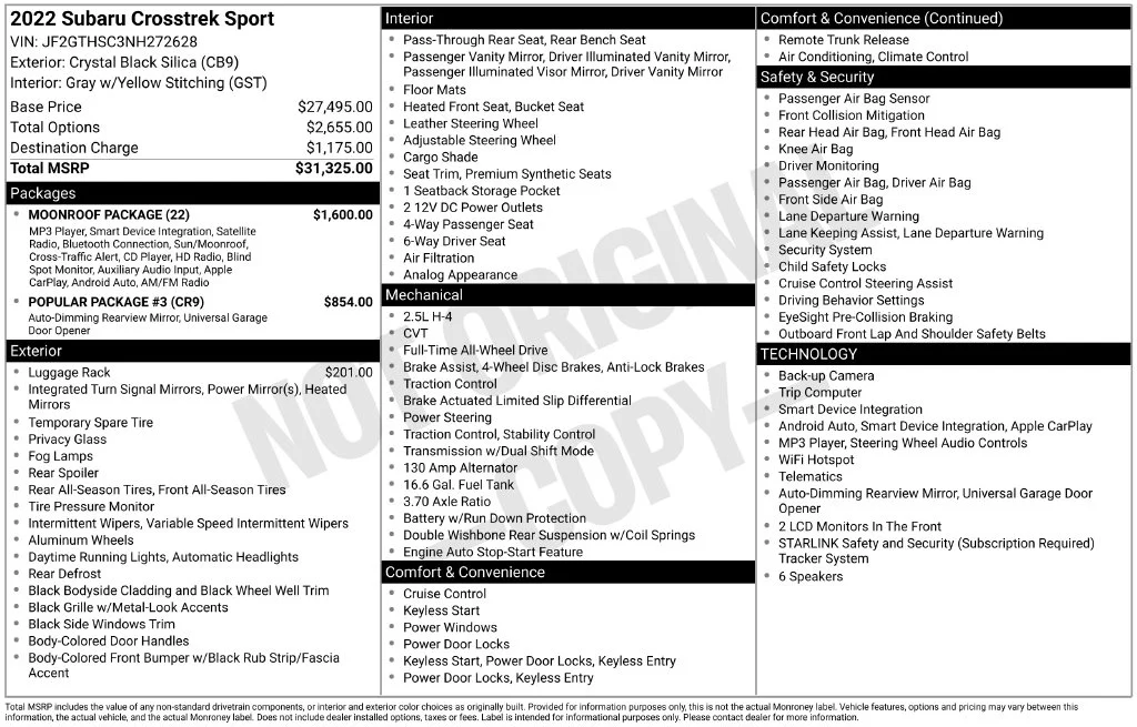 Used 2022 Black Subaru Sport image 7