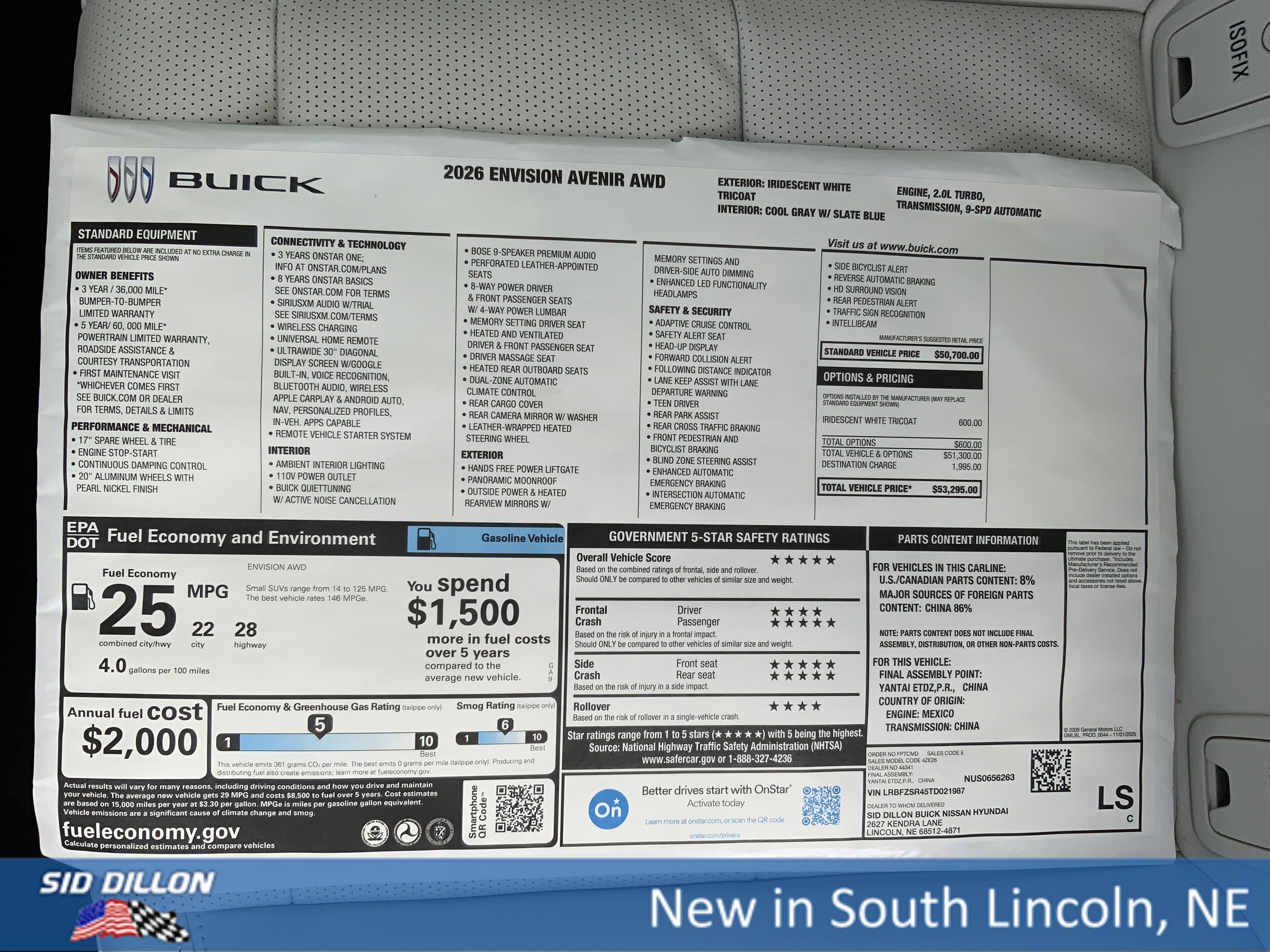 New 2026 Iridescent White Tricoat Buick Avenir image 13