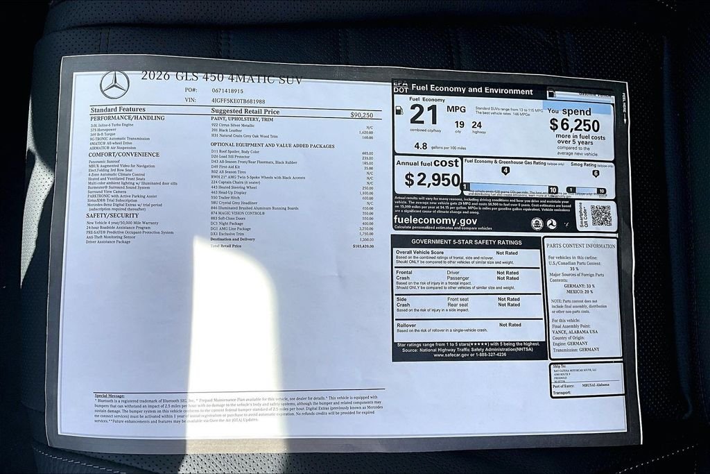 New 2026 Cirrus Silver Metallic Mercedes-Benz GLS 450 image 14