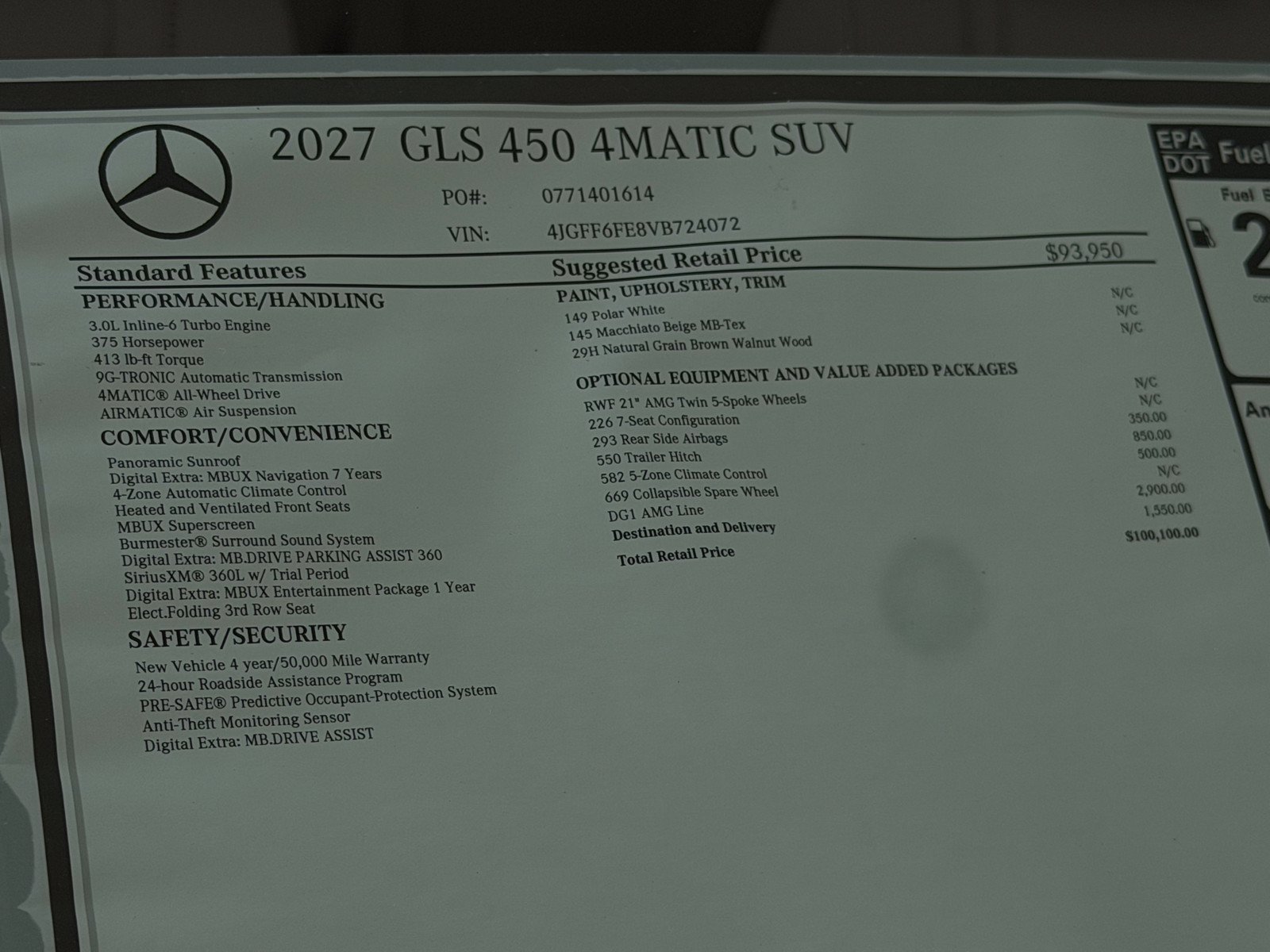 New 2027 Polar White Mercedes-Benz GLS 450 image 23