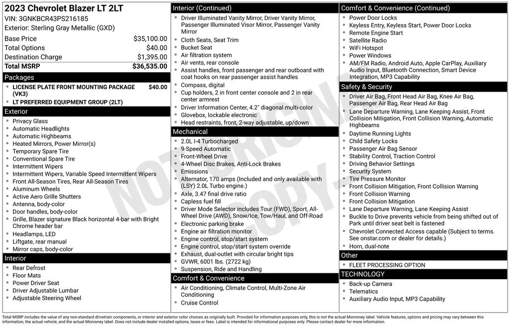 Certified Used 2023 Sterling Gray Metallic Chevrolet LT image 48