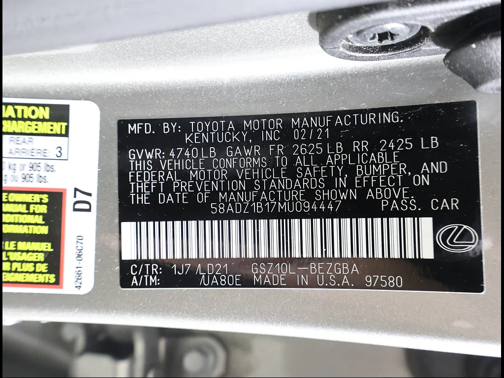 Used 2021 Atomic Silver Lexus Base image 12