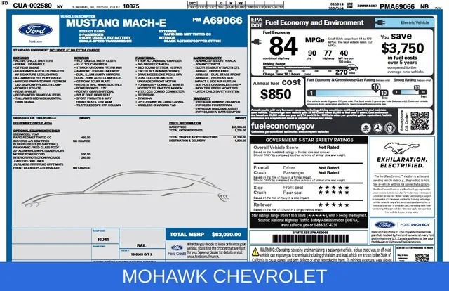Used 2023 Ford Mustang Mach-E GT AWD with VIN 3FMTK4SE7PMA69066 for sale in Ballston Spa, NY