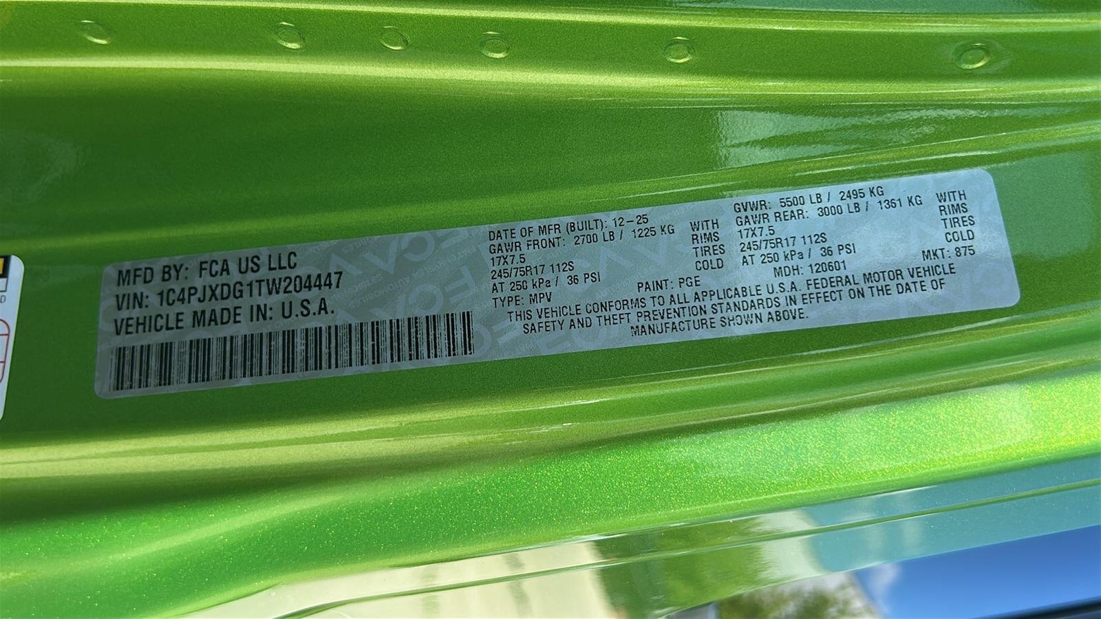 New 2026 Mojito Clear-Coat Exterior Paint Jeep Sport S image 30