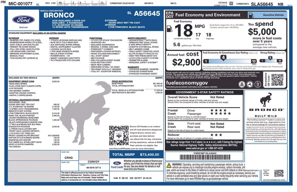 Certified Used 2025 Gray Ford Badlands image 7