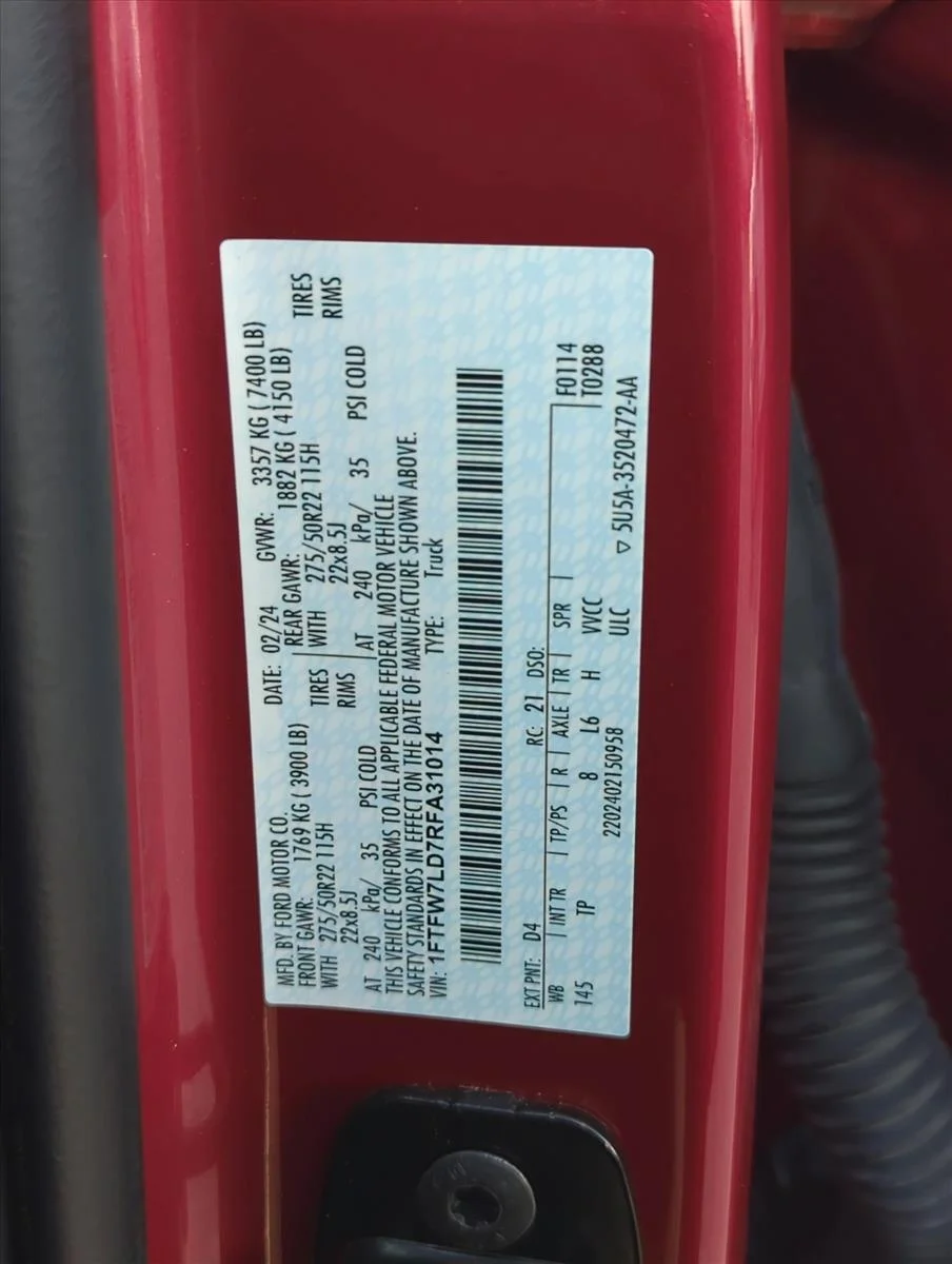Used 2024 Rapid Red Metallic Tinted Clearcoat Ford Platinum image 30