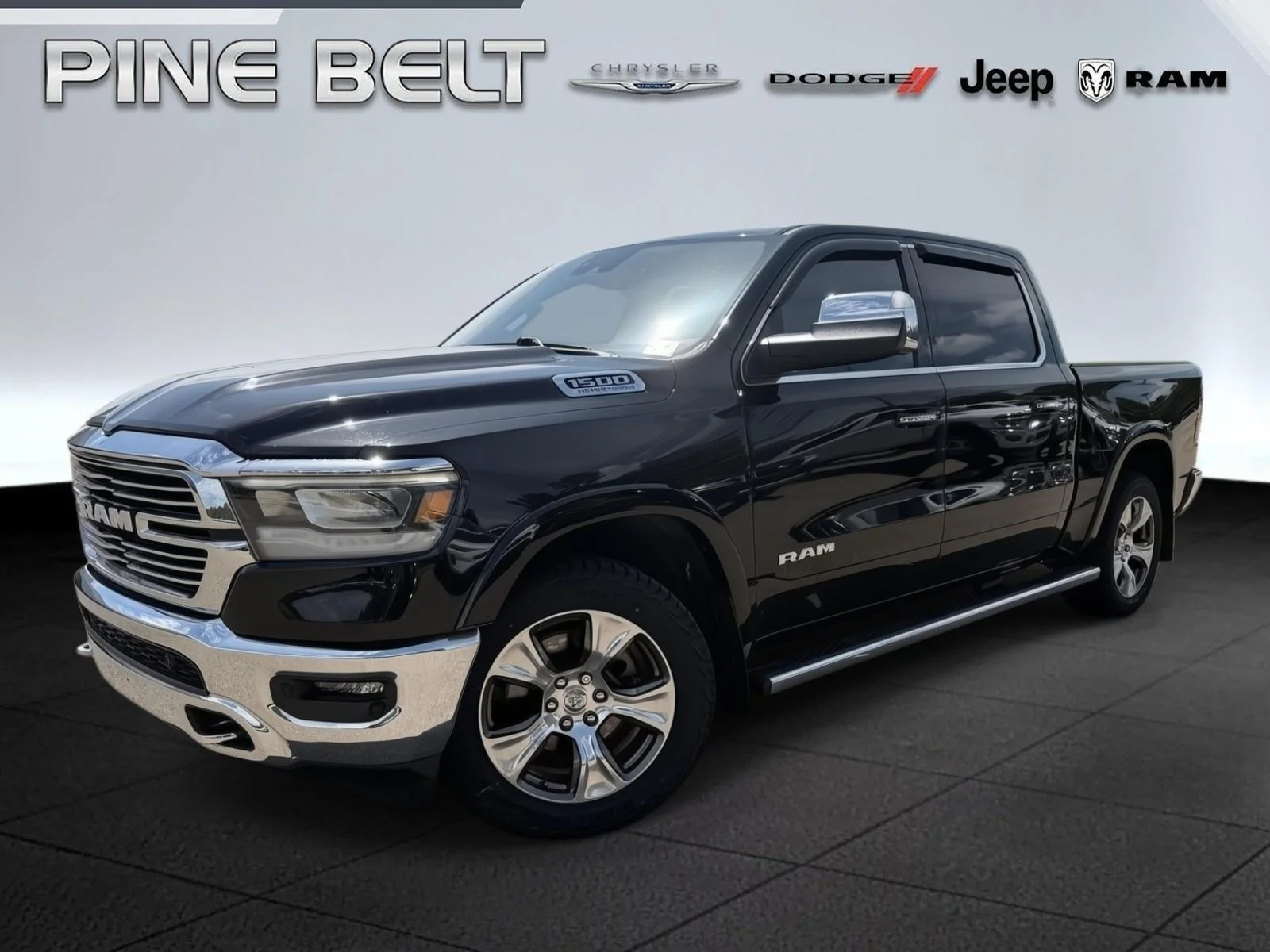 Used 2022 Diamond Black Crystal Pearlcoat Ram Laramie image 1