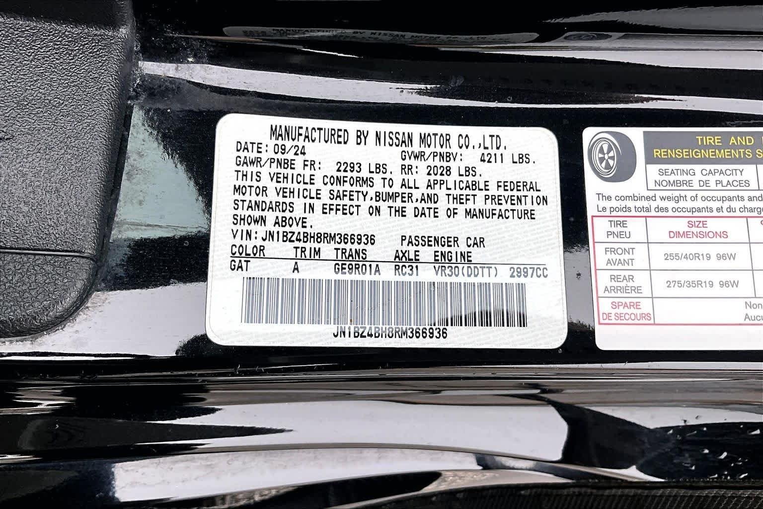 Certified Used 2024 Black Diamond Pearl Nissan Performance image 31