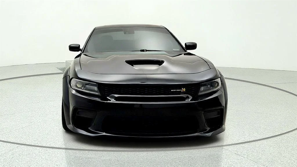 Used 2021 Pitch Black Clearcoat Dodge Scat Pack Widebody RWD w/ Plus Group & Technology Group image 2
