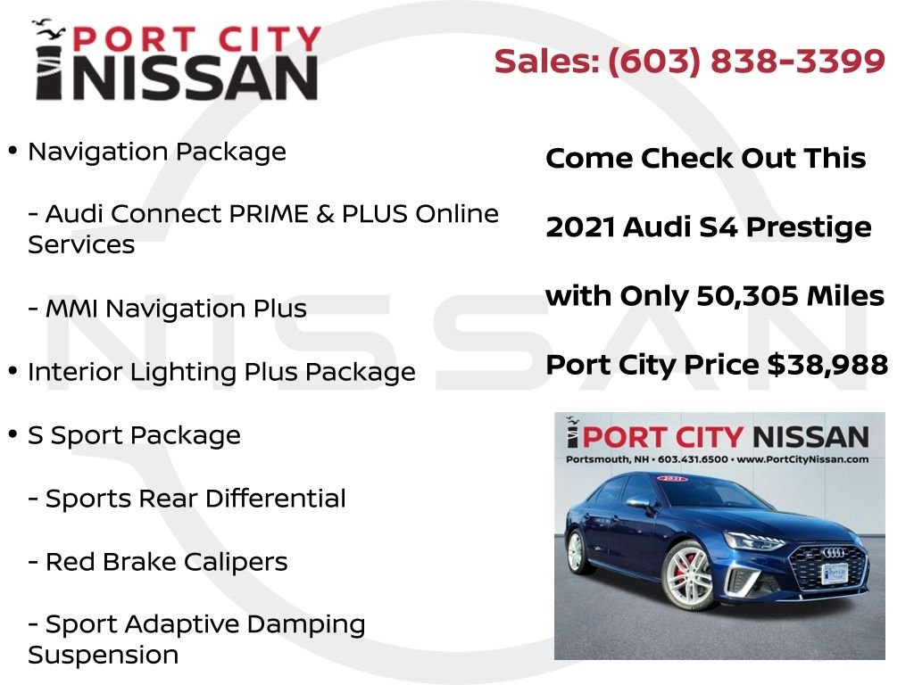 Used 2021 Navarra Blue Metallic Audi 3.0T Prestige w/ s-sport & navigation image 8