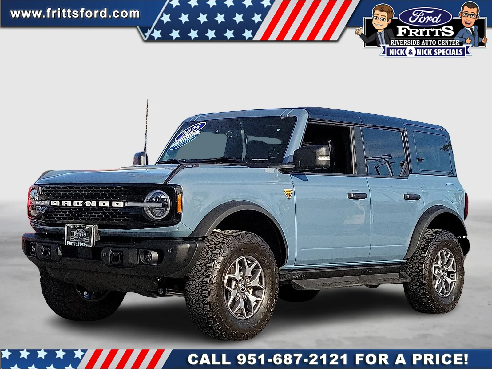 Certified Used 2025 Azure Gray Metallic Ford Badlands image 1
