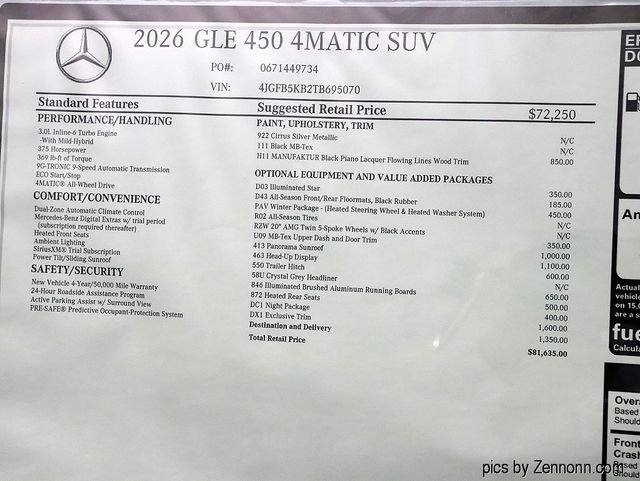New 2026 Cirrus Silver Metallic Mercedes-Benz GLE 450 image 29