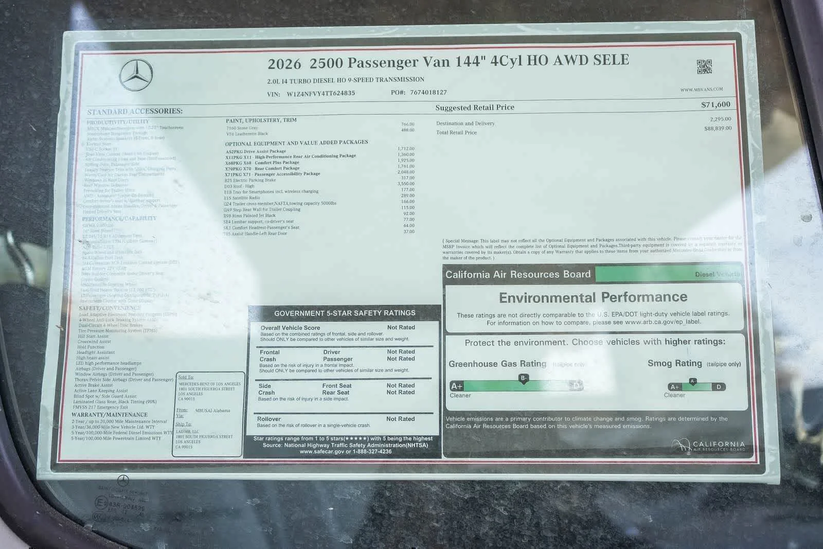 New 2026 Stone Gray Mercedes-Benz Passenger 144WB High Roof AWD 2.0L I4 Diesel Turbo image 38