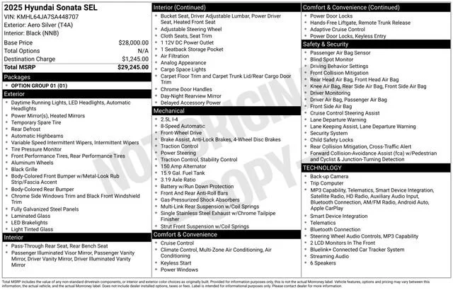 Used 2025 Silver Hyundai SEL image 5