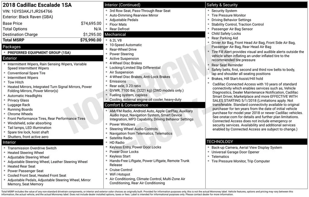 Certified Used 2018 Black Cadillac Base image 5