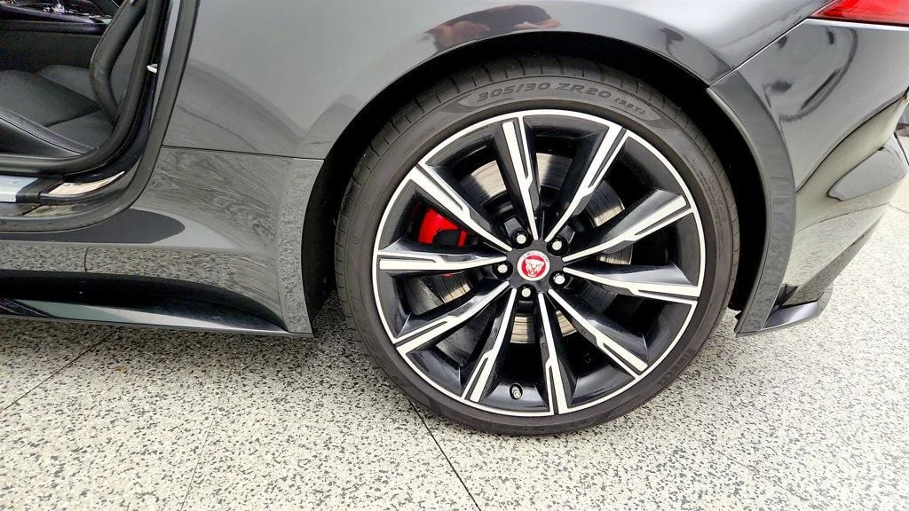 Used 2023 Carpathian Grey Premium Metallic Jaguar R Convertible AWD w/ Extended Leather & Black Calipers image 9