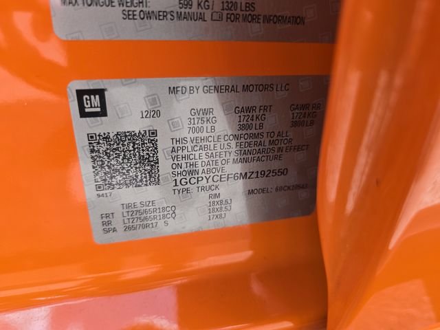 Used 2021 Orange Chevrolet Custom Trail Boss image 27