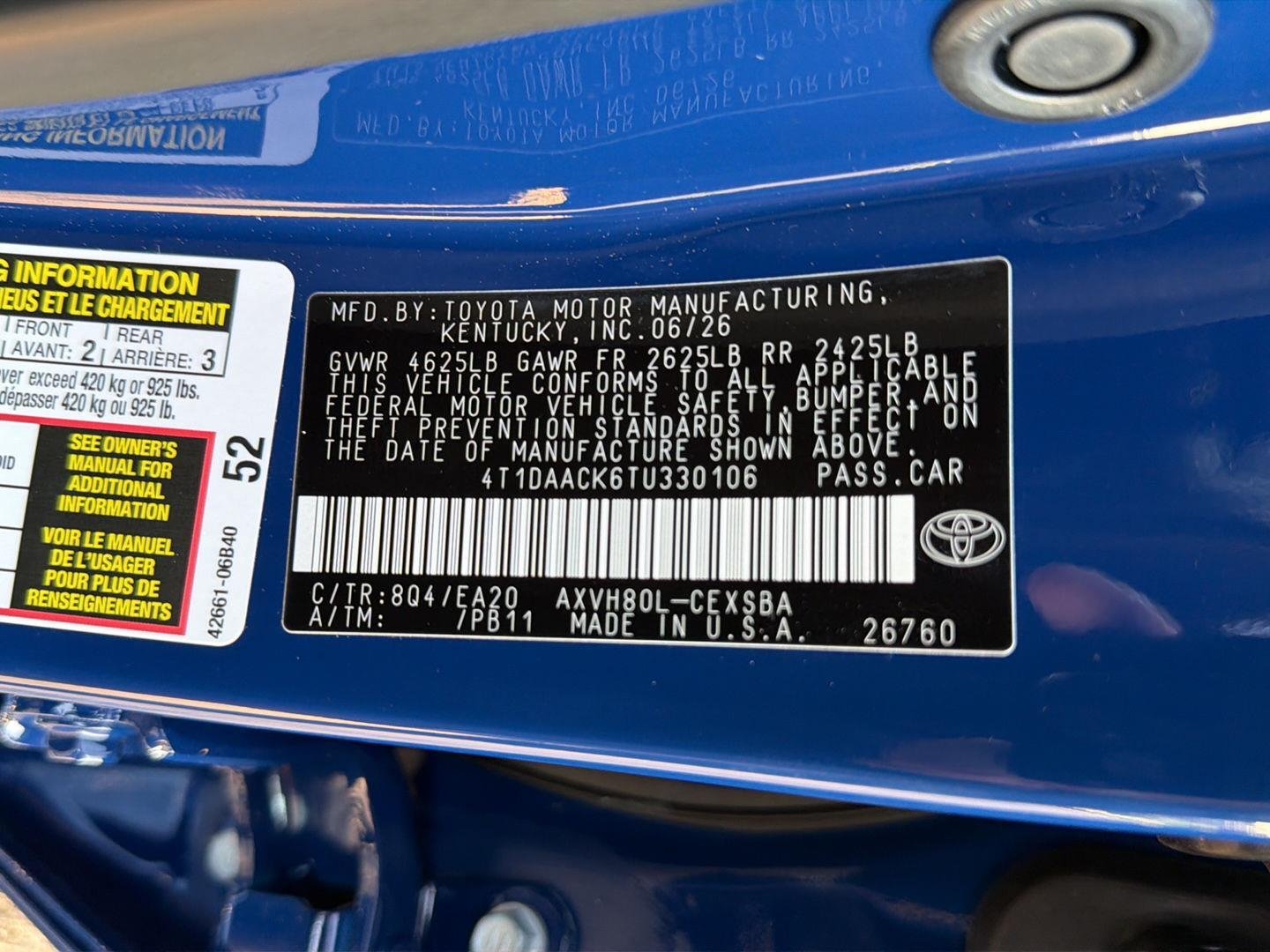 New 2026 Reservoir Blue Toyota SE image 35