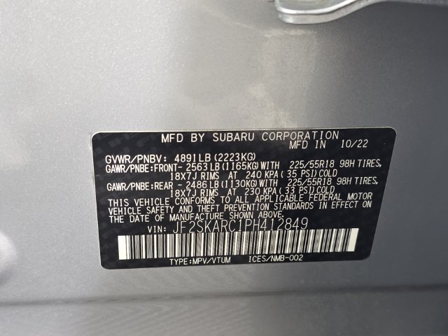 Certified Used 2023 Silver Subaru Touring image 10