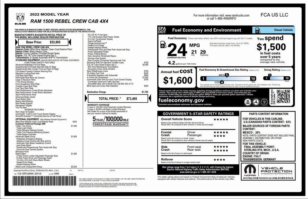 Used 2022 Silver Ram Rebel image 5