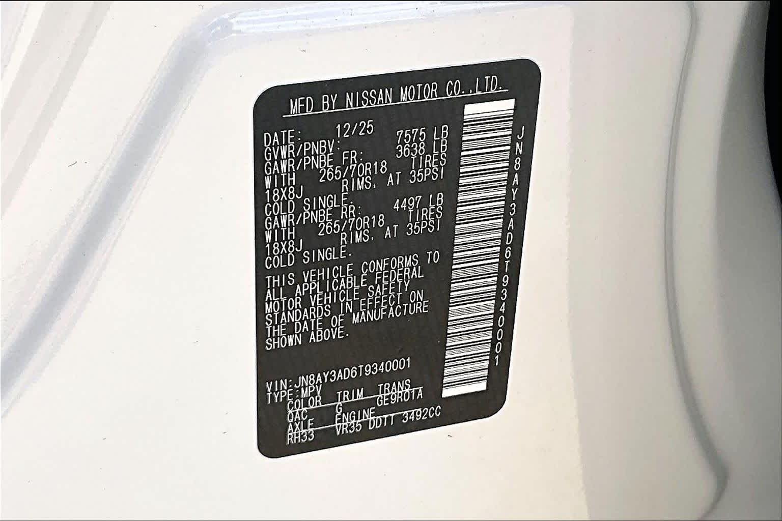 New 2026 Aspen White TriCoat Nissan SV image 17