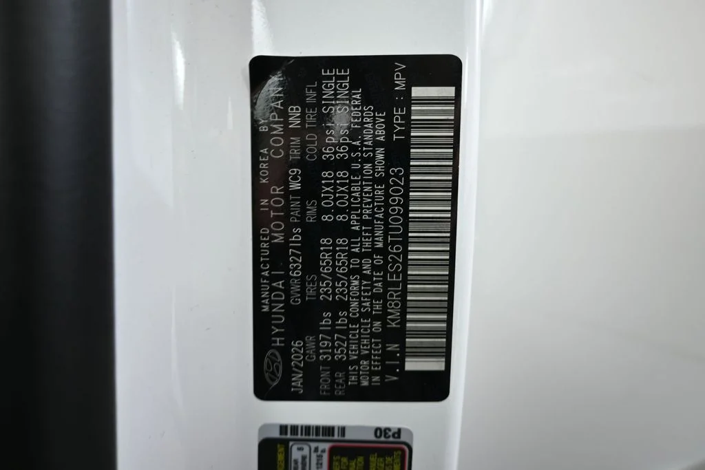 Used 2026 White Hyundai SEL Lite Roof Damage image 44