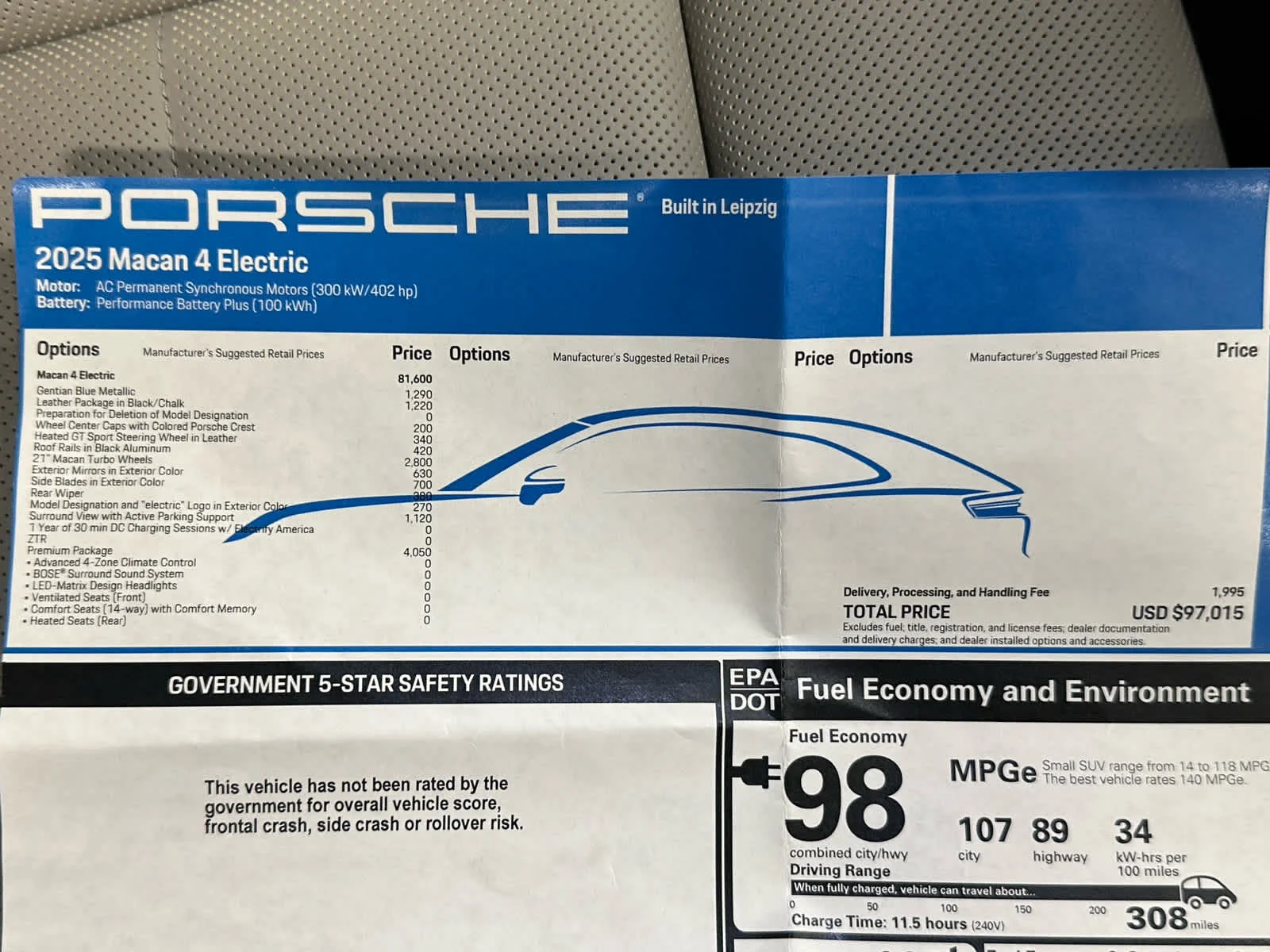 Used 2025 Gentian Blue Metallic Porsche Electric 4 image 42