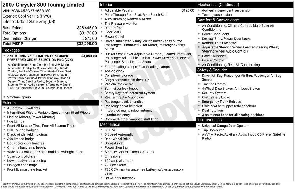 Used 2007 White Chrysler Touring image 2