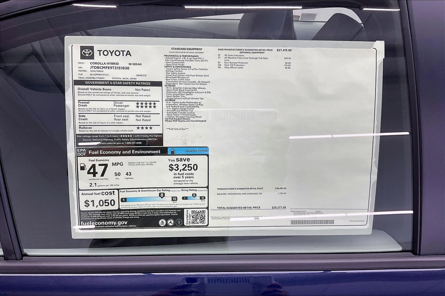 New 2026 Blueprint Toyota Hybrid SE image 21
