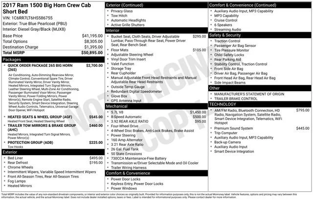 Used 2017 True Blue Pearlcoat Ram Big Horn image 38