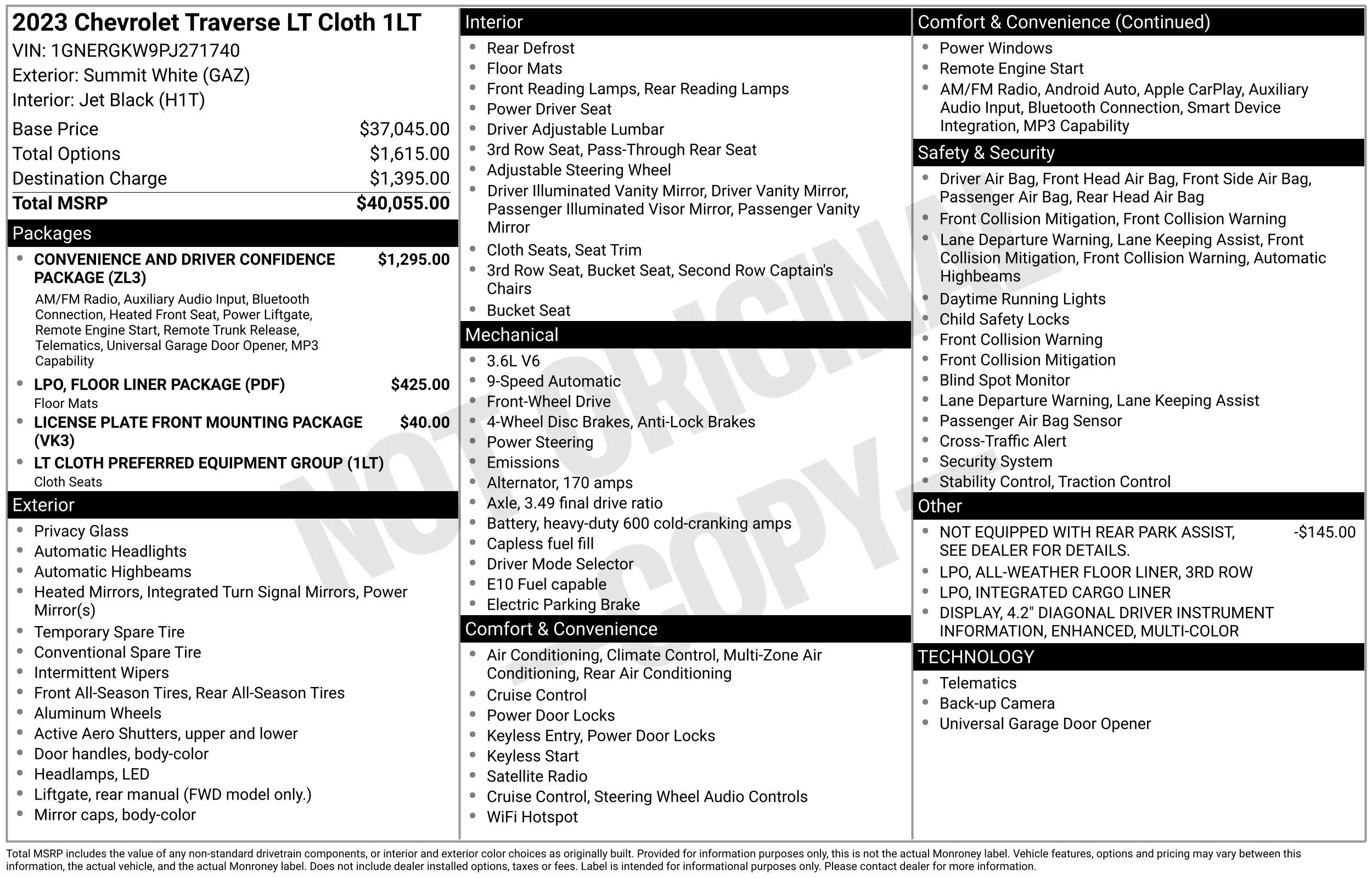Used 2023 Summit White Chevrolet LT Cloth image 44