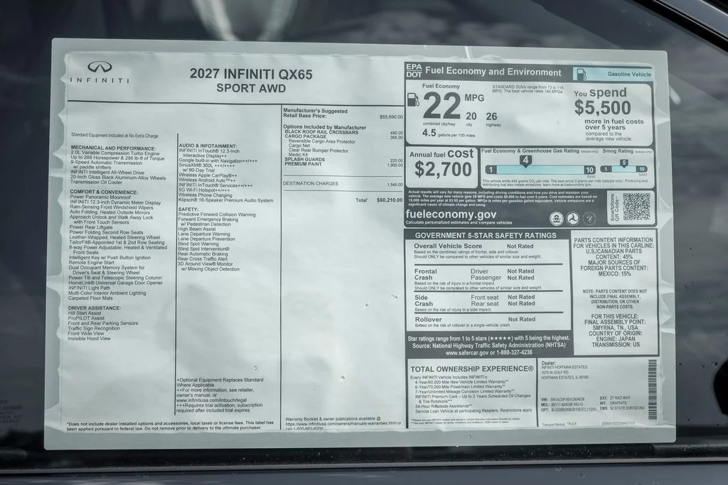 New 2027 2T RAD WHT INFINITI Sport AWD image 25