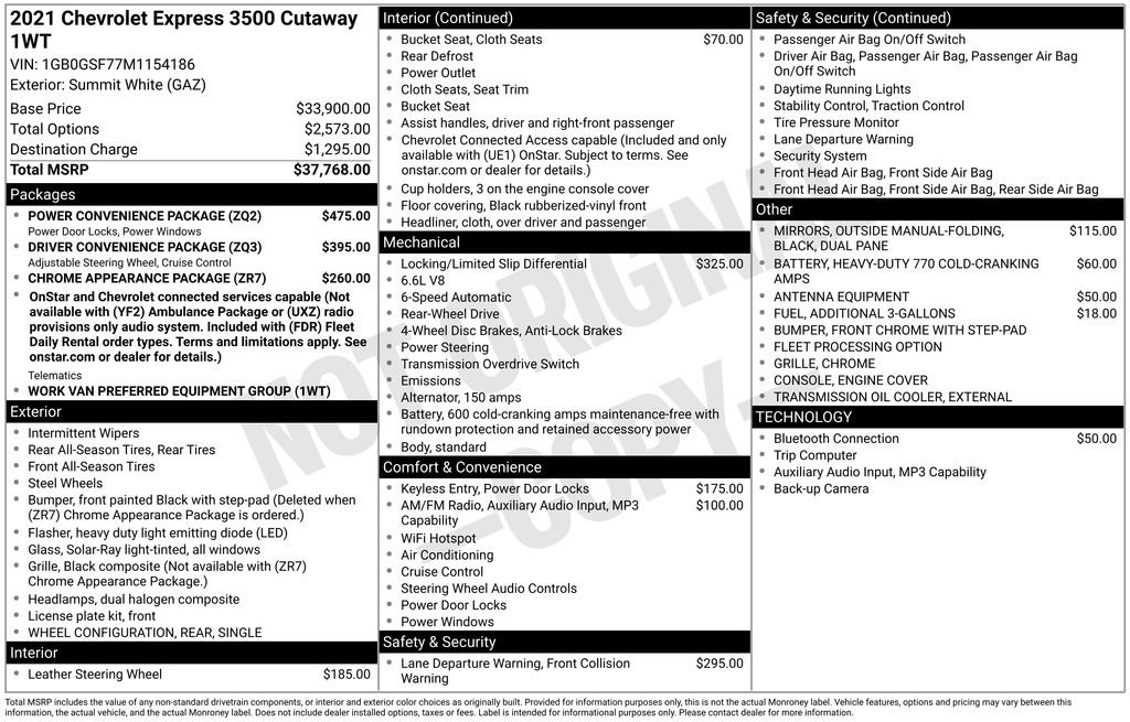 Used 2021 White Chevrolet Work Van image 25