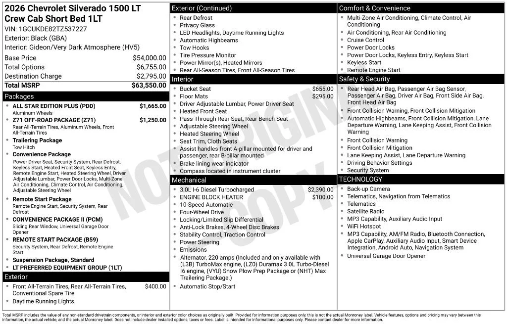 New 2026 Black Chevrolet LT image 8