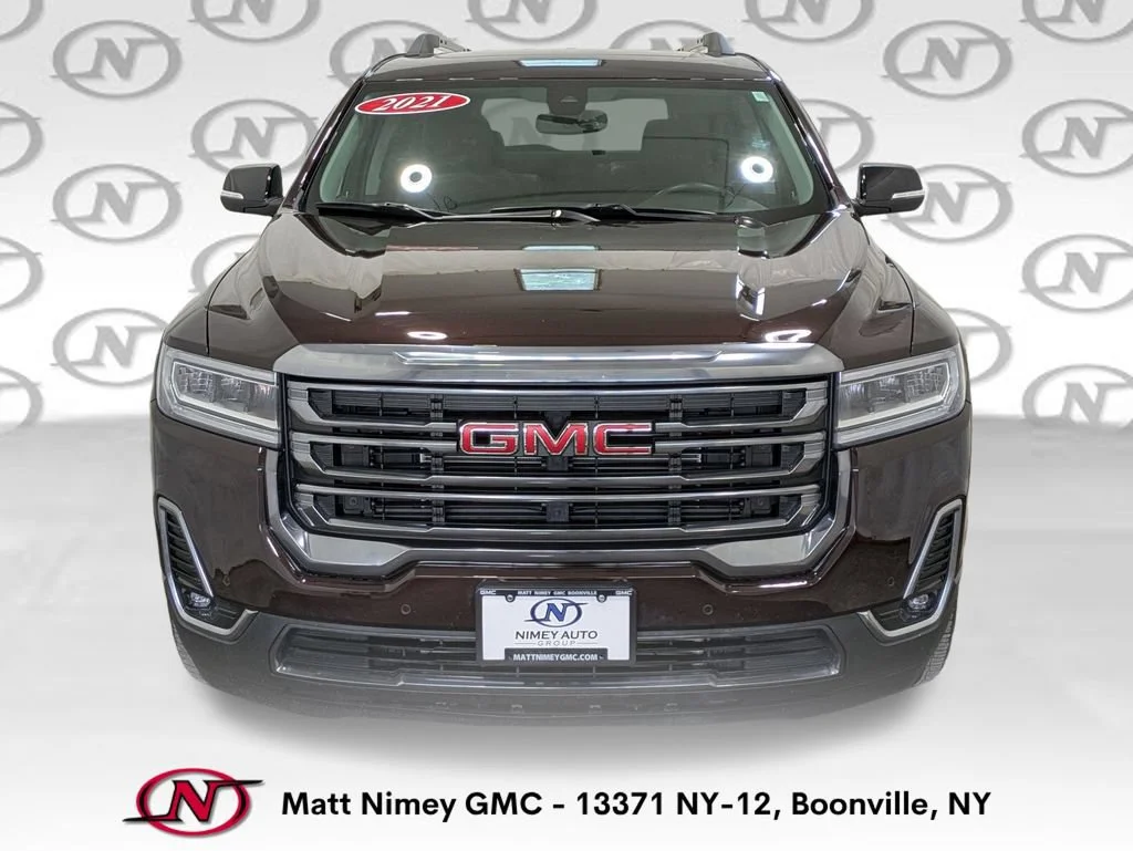 Used 2021 RED MAHOGANY METALLIC GMC AT4 image 2