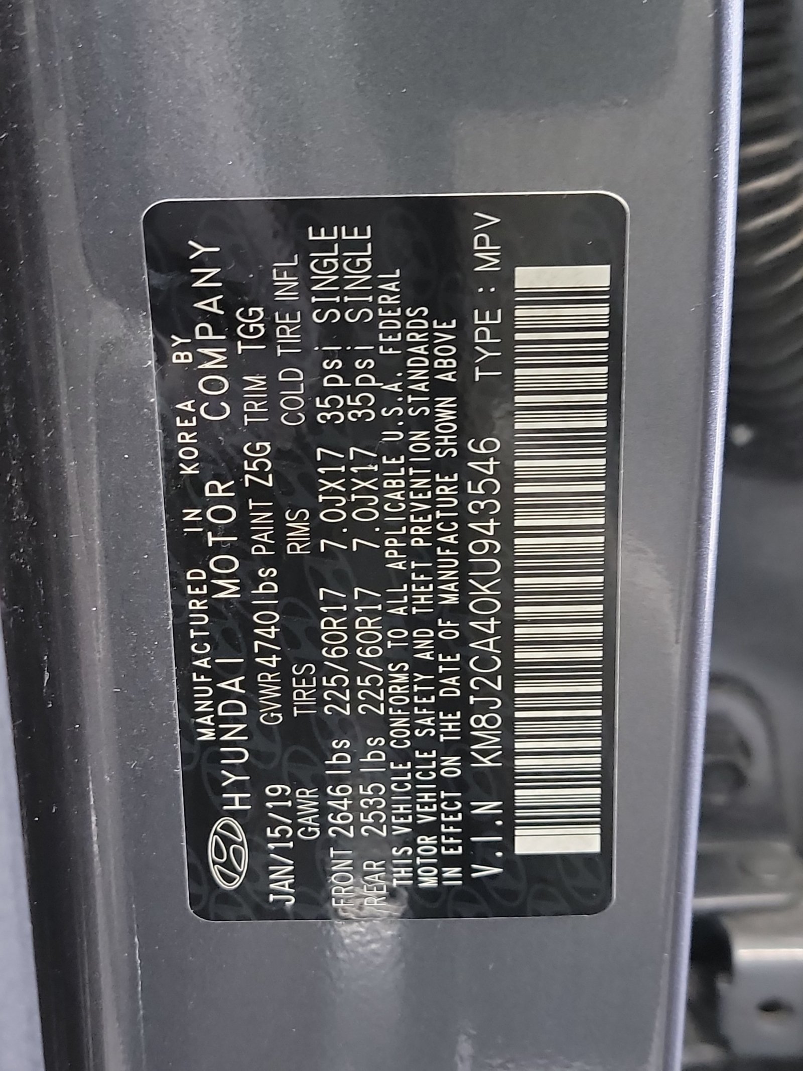 Used 2019 Coliseum Gray Hyundai SE image 31