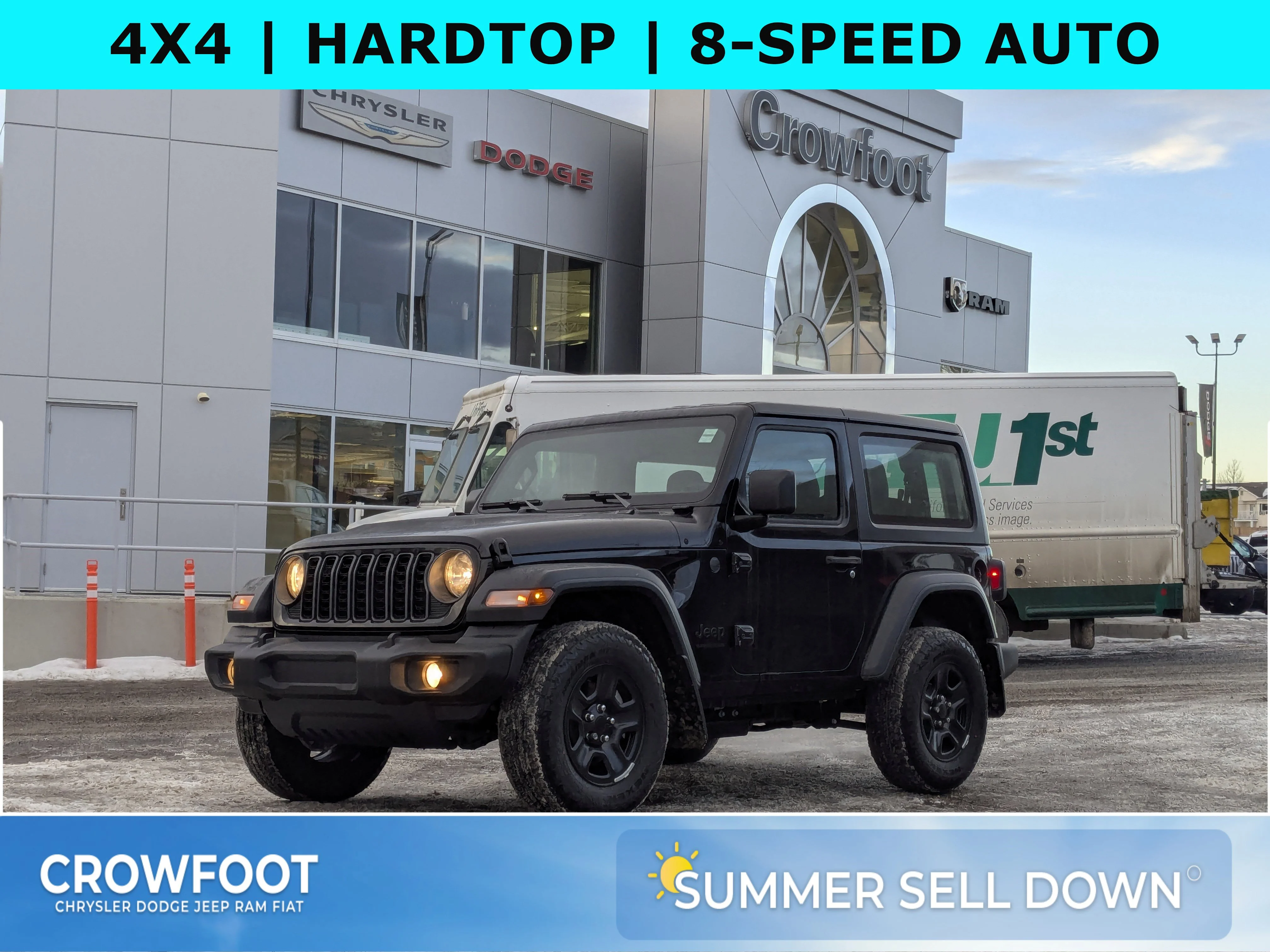 New 2026 Black Jeep Sport - Black Freedom Top - Customer Preferred Pkg 22B - 8-Speed Auto & More image 1
