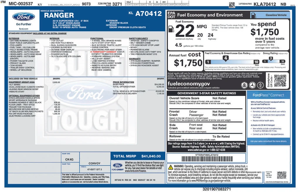Used 2019 Black Ford XLT image 3