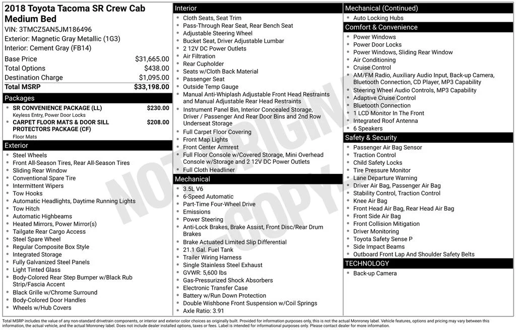 Used 2018 Gray Toyota SR image 10